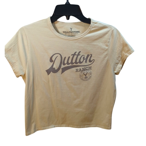 Yellowstone DUTTON RANCH Official Crop T-shirt Off White SZ Large - Picture 2 of 5